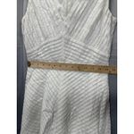 J.Crew Dress Womens 2P White Sleeveless Textured Fit and Flare V Neck Cotton Photo 4