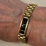 New Gold Filled women’s 6.5” black stone bracelet Photo 3