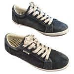 Taos Star Women Charcoal Gray Washed Canvas Comfort Sneakers ARCH Support Casual Size 10 Photo 0