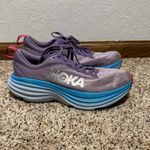 Hoka Women’s Bondi 8 Running Shoes Size 7B Turquoise Purple Cushioned Sneakers Photo 3