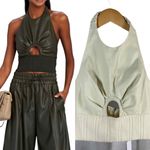 3.1 Phillip Lim Eggshell Vegan Leather Halter Top Size 6 Photo 6