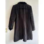 Elegant Black Faux Fur Lined Winter Coat with Button Closure Photo 1