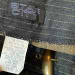 Star City Vintage 90s Tan Blue Pin Stripe Grunge Goth Punk Belted Denim Skirt Photo 4