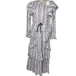 Love Shack Fancy NWT Rare print White lilac floral ruffle Sonia Maxi Dress sz M Photo 1
