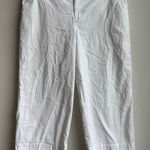 Garnet Hill  Size 16 Pants Crop Capri White Straight Leg Mid Rise Women’s Cotton Photo 0