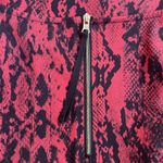 The Limited  Red Black Snakeskin Print Top Fall Halloween Gold Zipper Date Night Goth Photo 4