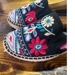Johnny Was  Black Floral Embroidered Espadrilles Size 38 (Size 7.5) Photo 3