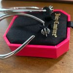 Juicy Couture  Silver E-Teardrop Hoop Earrings Brand New Photo 1