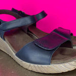Wolky Black Leather Wedge Heel Ankle Strap Sandal Sz 41 Photo 0