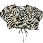 Princess Polly Zebra Cropped Wrap Top Photo 0