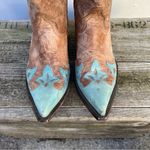 Old Gringo  weathered tan and Robbins egg blue overlay point toe cowgirl boots 7B Photo 1