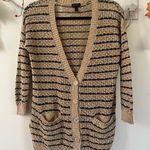 Jessica Simpson  Tan and Black Striped Cardigan Photo 0
