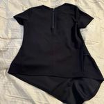 DKNY  Black Zipper Trim Asymmetric Blouse Top Photo 6