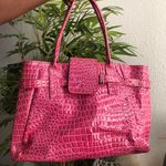 2000s Y2K Hot pink crocodile leather tote shoulder hand bag purse. Measurement in pics Photo 0
