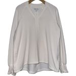 Athleta  Women’s Size S Ivory Cream Cozy Soft Rise V-Neck Sweatshirt Photo 1