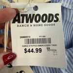 Savanna Jane Plus 1X Striped Embroidery Tank Top Bohemian Nautical Babydoll NEW Blue Photo 6