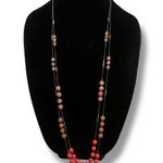 Ny Collection long layered stationed rose and coral necklace Photo 0