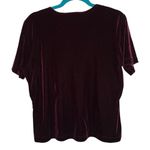 Kathie Lee Collection  V Neck Maroon Velour Blouse Photo 1