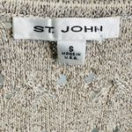 St. John  Beige Tan White Black Melange Lace Knit Top Shirt Blouse Size S Photo 7