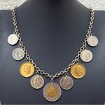 MILOR Italy 925 Sterling Silver Genuine Italian Lire Coin Charm 20” Necklace 57g Photo 1