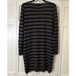 Loft grey black striped merino wool sweater dress M Photo 7