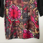 Trina Turk  Silk Floral Black Red Purple Long Sleeve Dress Size 6 Photo 8