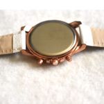 Geneva Platinum Rose Gold White Faux Leather Band New Battery Watch Photo 3