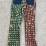 The Ragged Priest x Free People plaid jeans red yellow blue green color block mom Photo 8