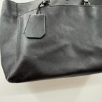 Tory Burch Robinson Black Leather Tote Bag Structured Shoulder Purse Work Photo 10