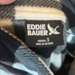 Eddie Bauer  Micro fleece Button Up Shirt Black White Buffalo Check Oversized Photo 5