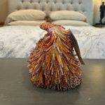 NWT Handcrafted Multi Colored Beaded Fringe Bag Orange Photo 5