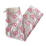Aeropostale Fuzzy White Pink Heart Pajama Pants M Photo 0