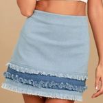 Lulus Like a Dream Light Wash Denim Mini Skirt Photo 0