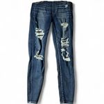 American Eagle Distressed Denim Overalls Women's Jeans Jumpsuit Ripped Skinny Casual Photo 1