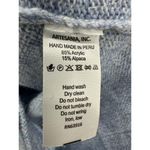 Artesania Sweater Women Small Alpaca Blend Hooded Aztec Fair Isle Pullover Blue Photo 6