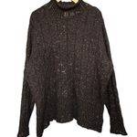 Kersh Women’s Size L Black White Marled Cable Knit Turtleneck Sweater Size L Photo 1