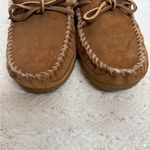 L.L.Bean Shearling Lined Suede Moccasin Slippers Photo 4