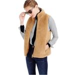 J.Crew  Teddy Fleece Excursion Vest‎ Sz M Full Zip Pockets Sleeveless Comfort Photo 11