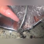 Amina Muaddi 
Tina Leather Embellished Ankle-Wrap Sandals designer luxury $1800 Photo 7