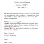 Free People Camilla Printed Blouse NWT Ivory strawberry boho Large Photo 3