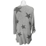 Cupcakes and Cashmere Gray Stars Open Mid Length Cardigan Sweater Top Size M Photo 1