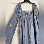 Free People Emory Embroidered MIDI Dress in Blue Combo Photo 10