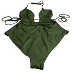 l*space L* ☼ Pamela Plunging Strappy Open Back One Piece Swimsuit ☼ Olive Green 10 Photo 8