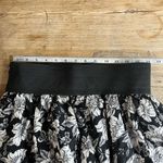 Material Girl Front Zip Floral Black White Skirt size L Micro Mini romantic Photo 2