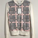 Ted Baker NWT Arlane exclusive Houndstooth printed knitted bomber zip sweater Photo 0