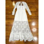 Alexis Guipure Lace PEARLY Ivory keyhole back Rizer Long Dress XS Photo 12