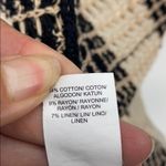 Lucky Brand Glendora Grid Stitch long cardigan open knit size S black tan linen Photo 5