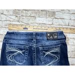 Silver Jeans  Suki Boot Cut Distressed Dark Wash Jeans - Size 28 X 30 Photo 4