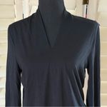 Talbots  Women’s Black Vneck Top Size Medium. Photo 2