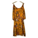 Moulinette Soeurs ‎ Cara Cara Silk Smocked Cold Shoulder Midi Dress Sz 6 Floral Photo 2